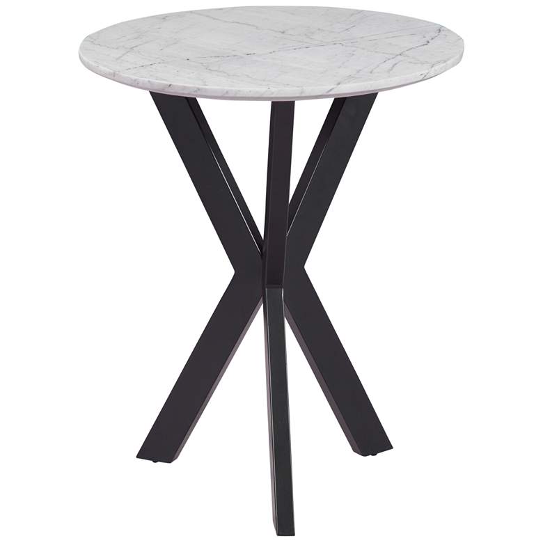 Image 1 Barton 24 inch Metal and Marble Round End Table