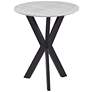 Barton 24" Metal and Marble Round End Table