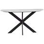 Barton 30" Matte Black and White Marble Console Table