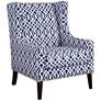 Barton Navy Fabric Wing Back Accent Chair
