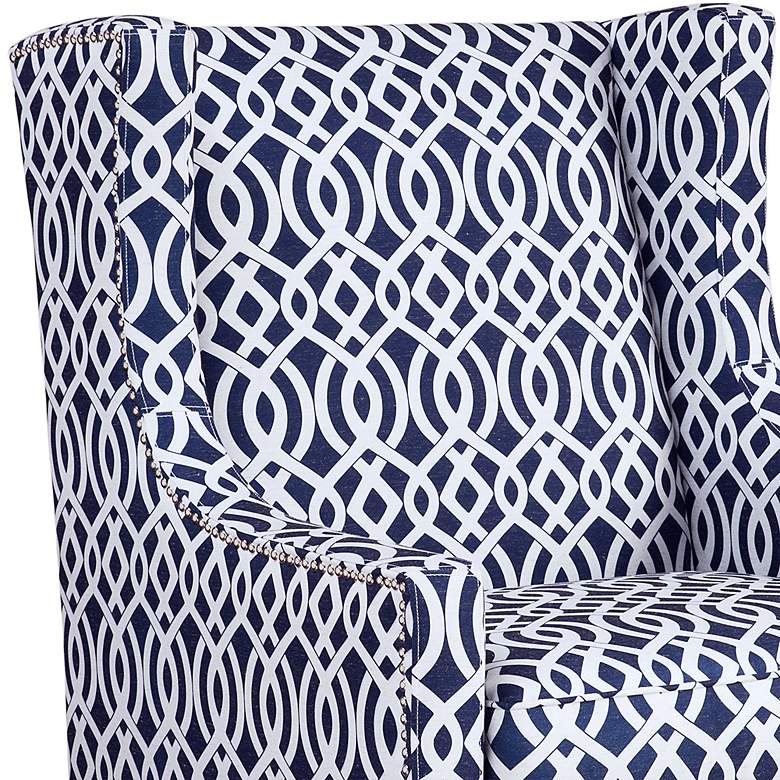 Image 3 Barton Navy Fabric Wing Back Accent Chair more views