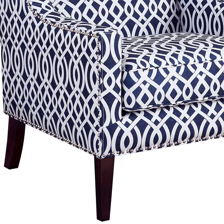 Image 4 Barton Navy Fabric Wing Back Accent Chair more views