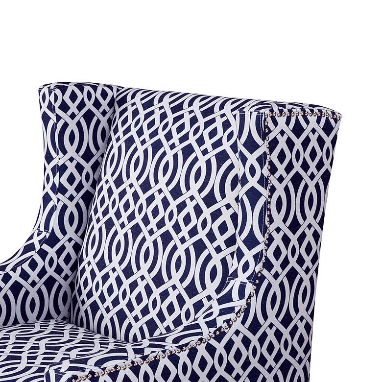 Image 5 Barton Navy Fabric Wing Back Accent Chair more views