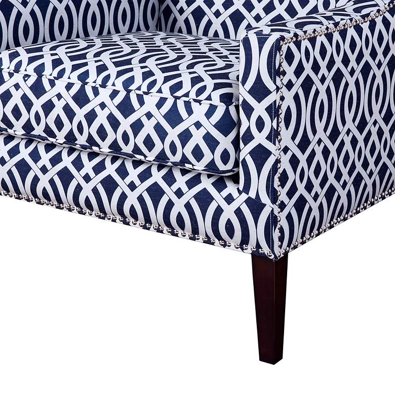 Image 6 Barton Navy Fabric Wing Back Accent Chair more views