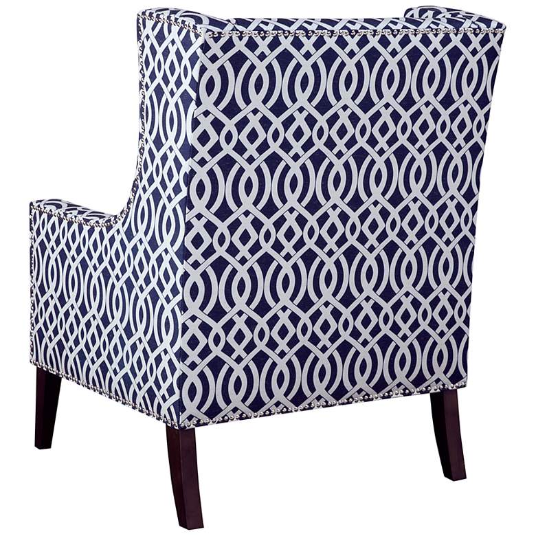 Image 7 Barton Navy Fabric Wing Back Accent Chair more views