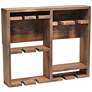 Bartow Restored Wood Wine Rack Shelf with Glass Holder