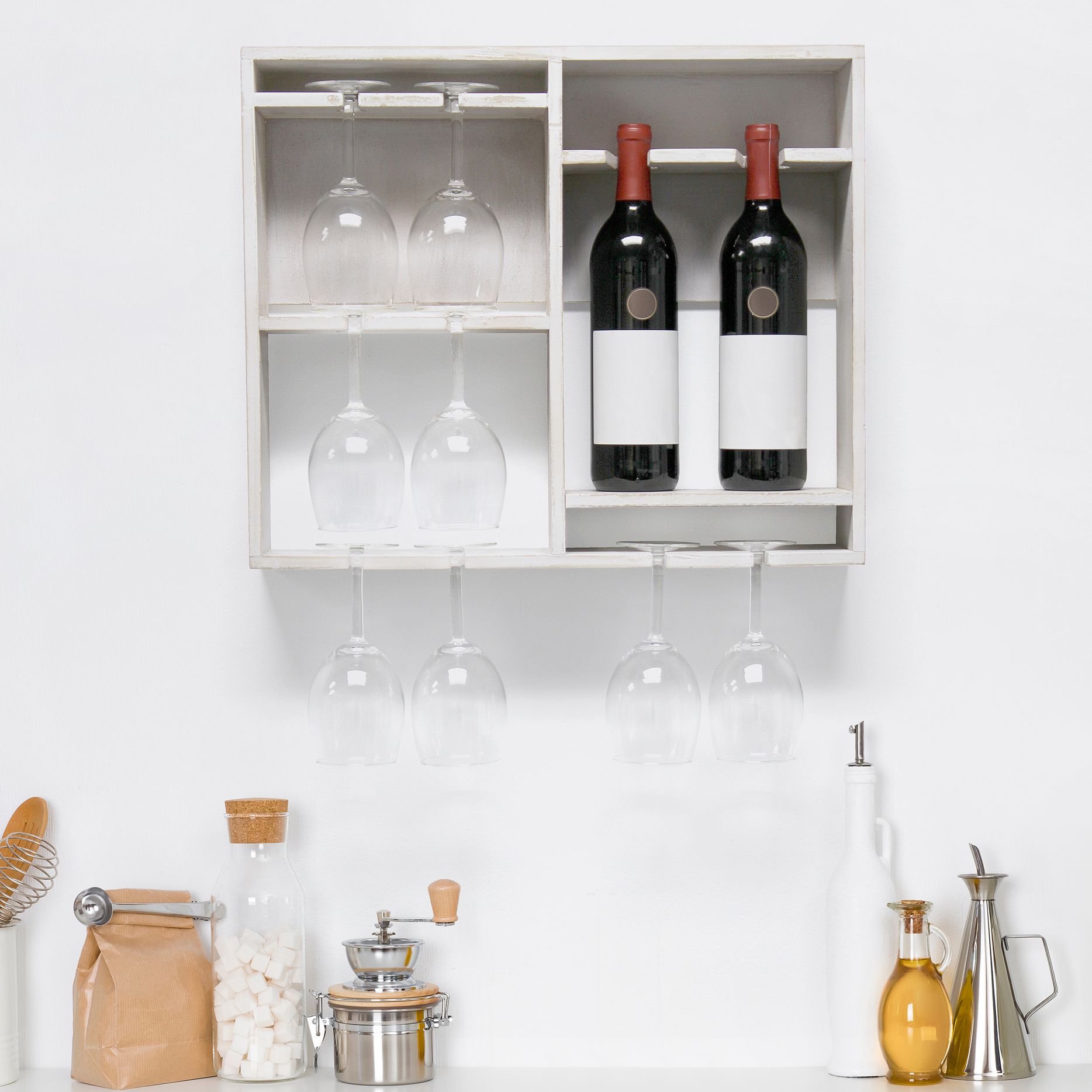 Wooden wine glass discount shelf