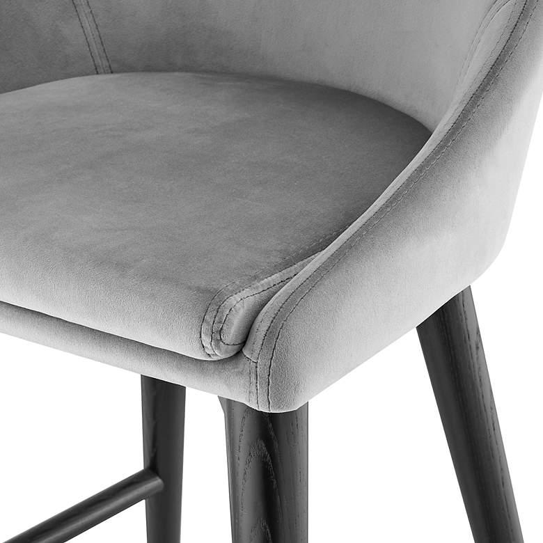Image 3 Baruch 26 1/2" Gray Velvet Counter Stool more views