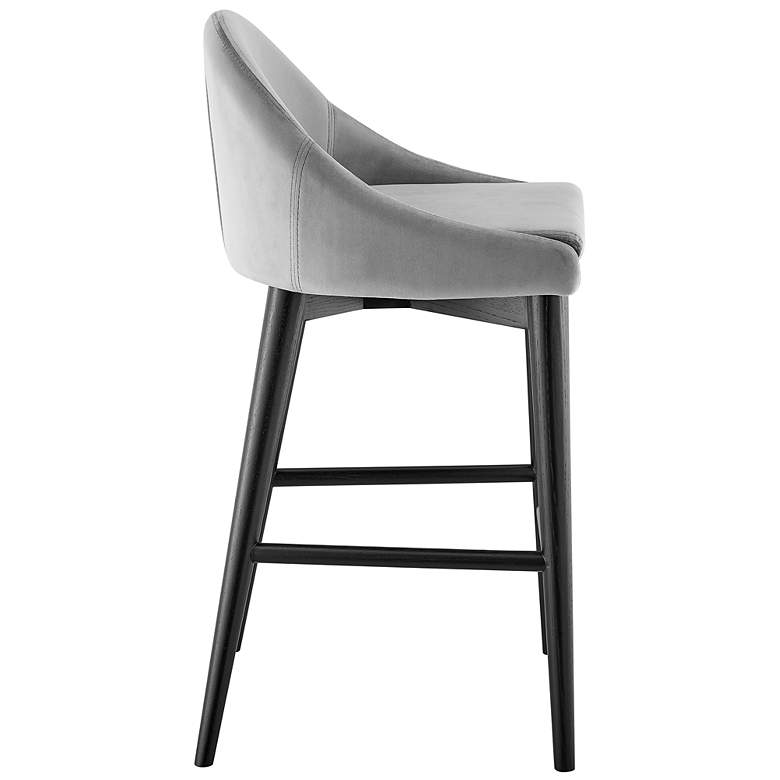 Image 6 Baruch 26 1/2" Gray Velvet Counter Stool more views