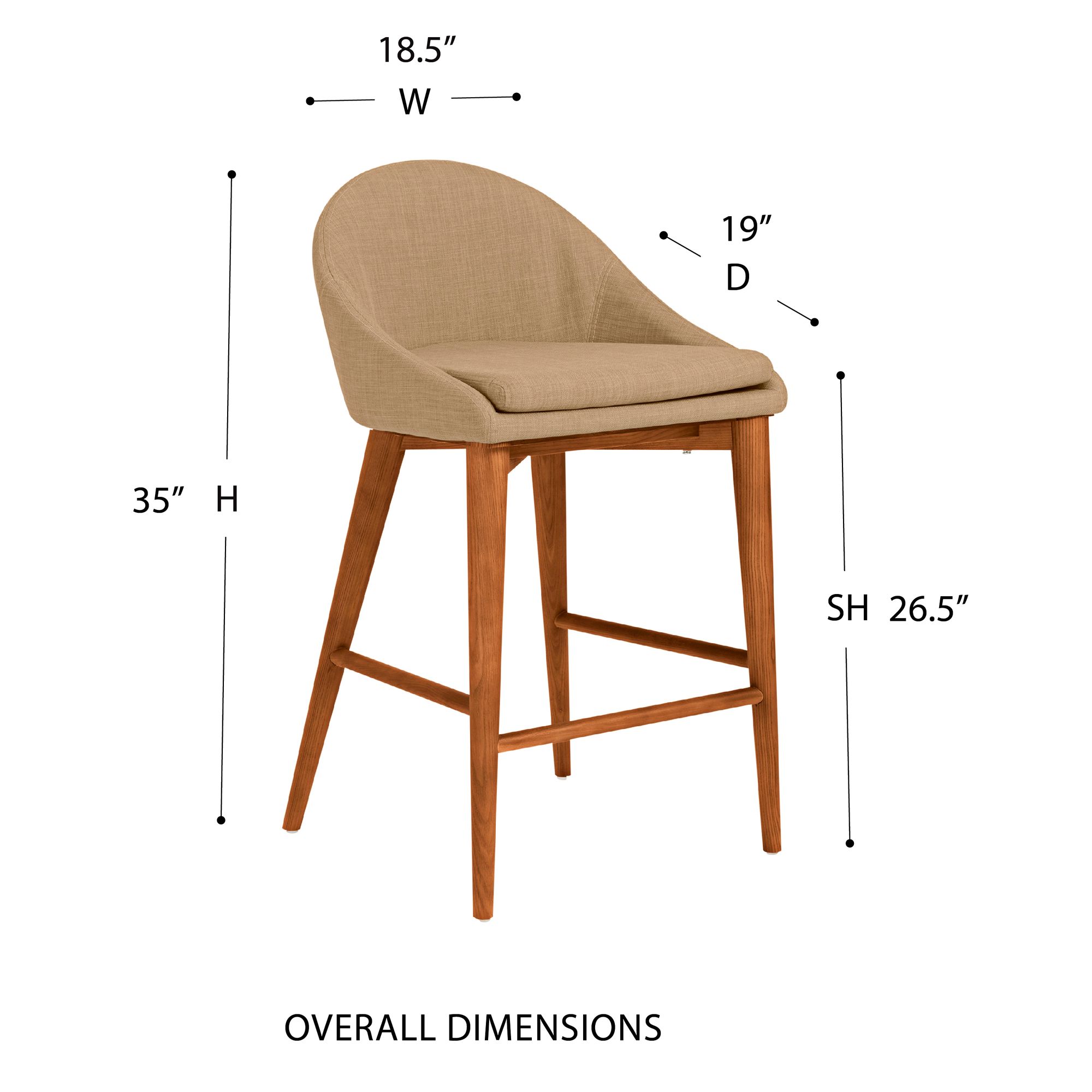 Baruch 26 1/2" Tan Fabric Counter Stool
