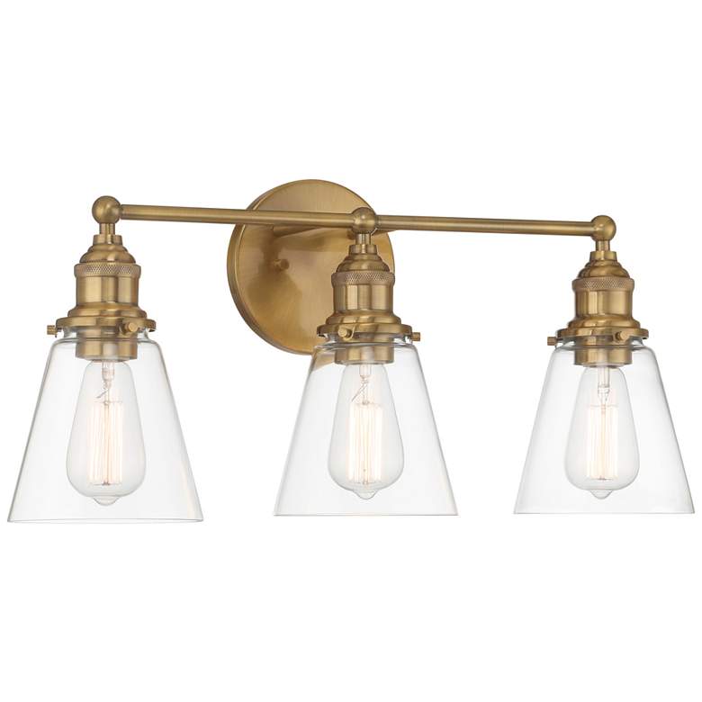 Image 1 Barwell 24" Wide Oxidized Aged Brass 3-Light Bath Light