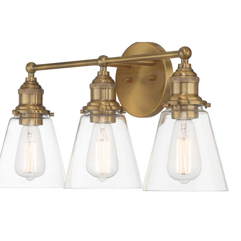 Image 2 Barwell 24" Wide Oxidized Aged Brass 3-Light Bath Light more views