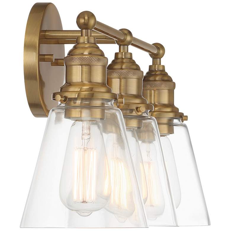 Image 4 Barwell 24" Wide Oxidized Aged Brass 3-Light Bath Light more views