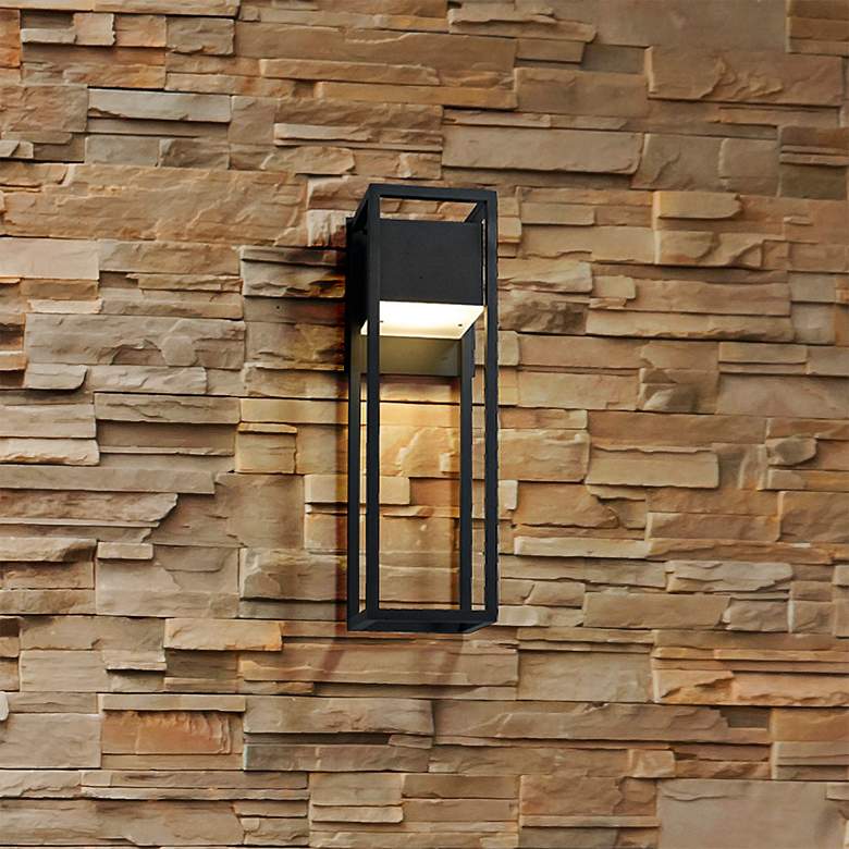 Image 2 Barwick 12 1/2" High Black LED Outdoor Wall Light