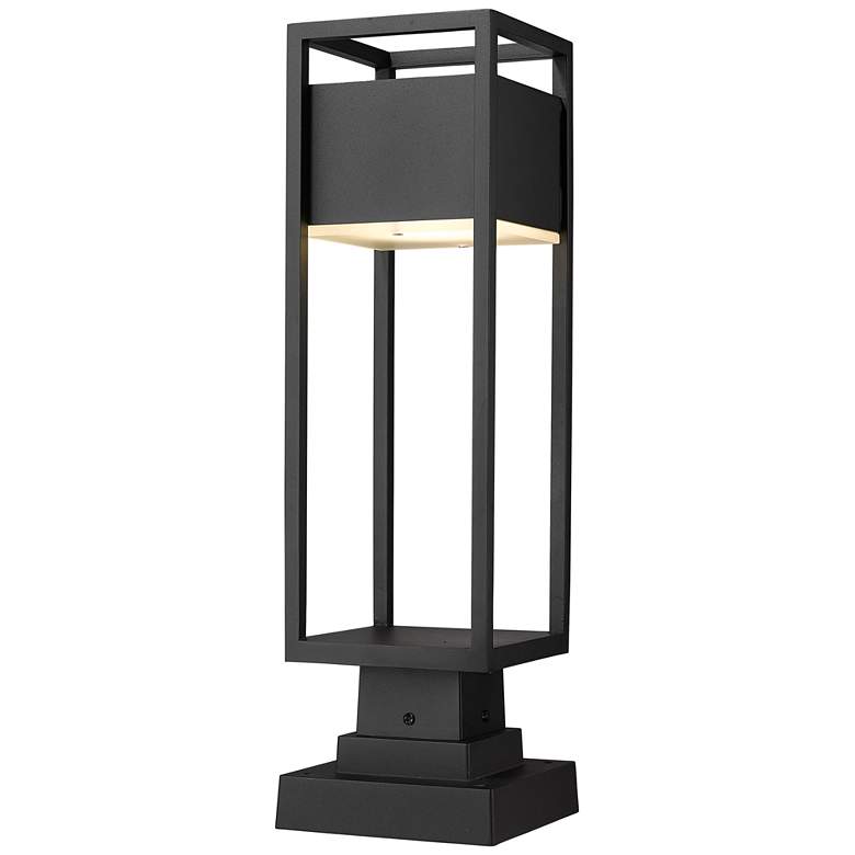 Image 1 Barwick 22 1/4"H Black Rectangular LED Outdoor Pier Mount