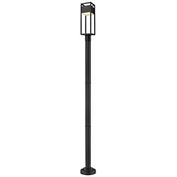 Barwick 95" High Black LED Outdoor Post Light with Base
