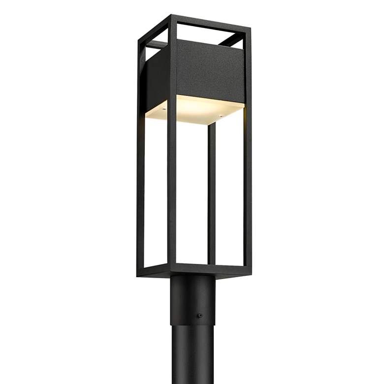 Image 3 Barwick 95" High Black LED Outdoor Post Light with Base more views