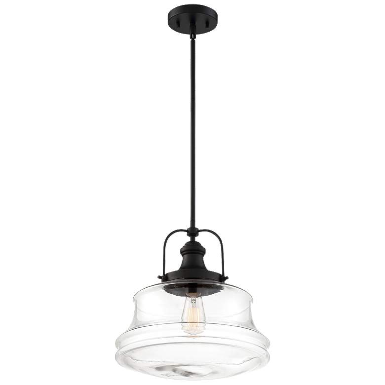 Image 1 Basel; 1 Light; Pendant Fixture; Aged Bronze Finish with Clear Glass