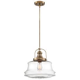Image1 of Basel; 1 Light; Pendant Fixture; Burnished Brass Finish with Clear Glass
