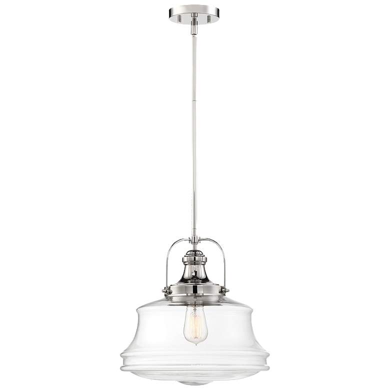 Image 1 Basel; 1 Light; Pendant Fixture; Polished Nickel Finish with Clear Glass