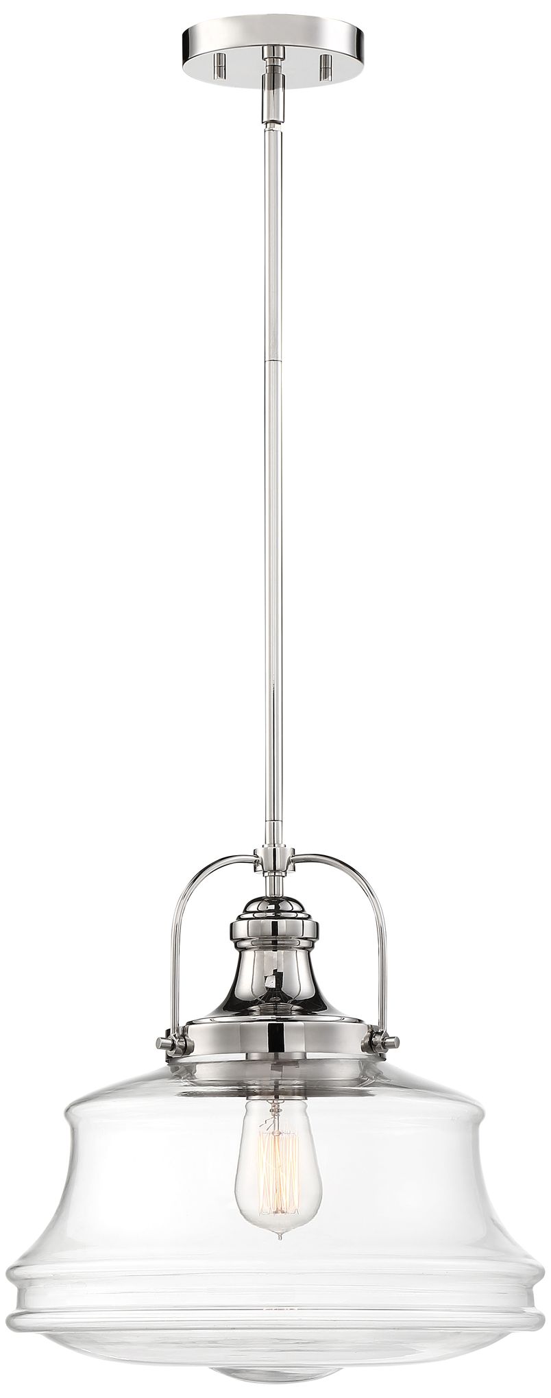 Image 2 Basel; 1 Light; Pendant Fixture; Polished Nickel Finish with Clear Glass more views