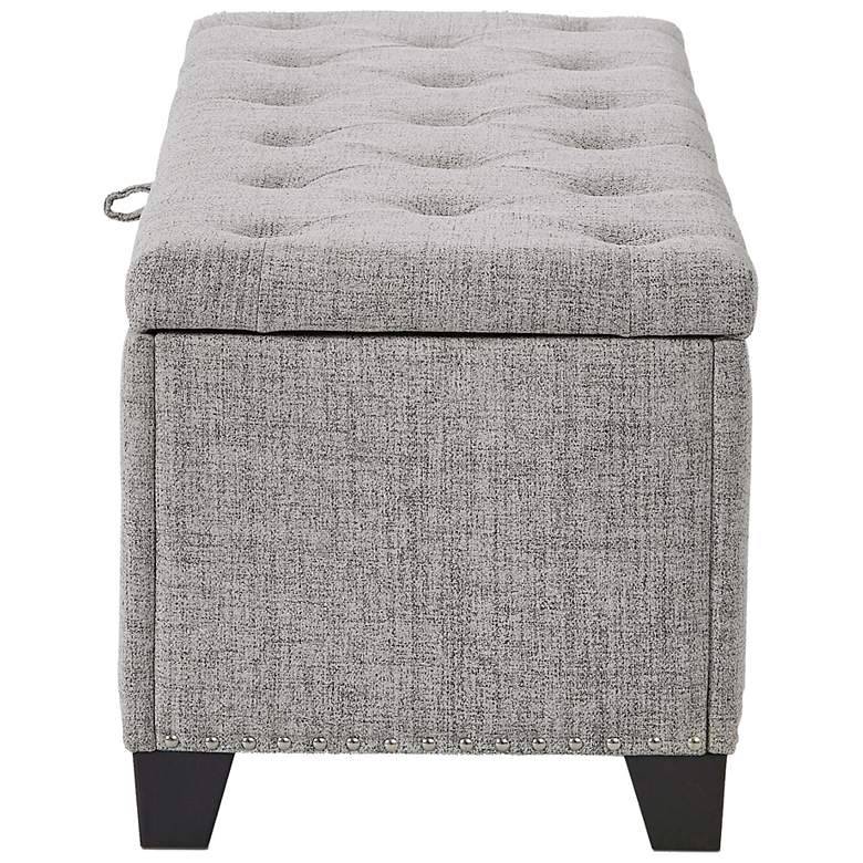 Image 5 Bash 48" Linen Light Gray Upholstered Bench with Storage more views