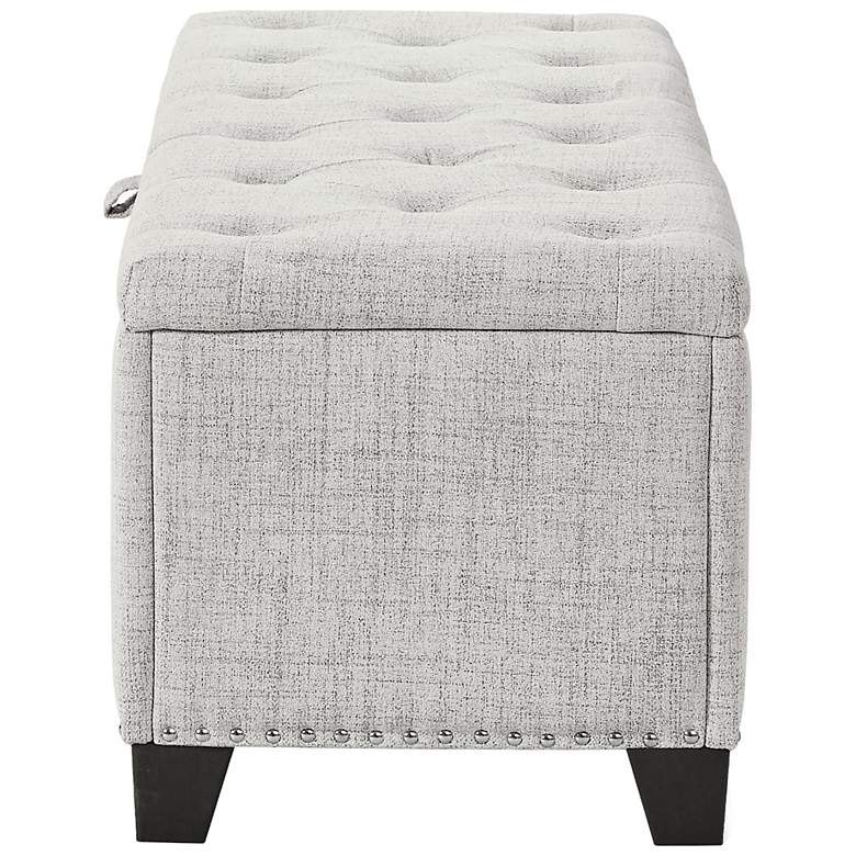 Image 5 Bash 48" Linen Off White Upholstered Bench with Storage more views