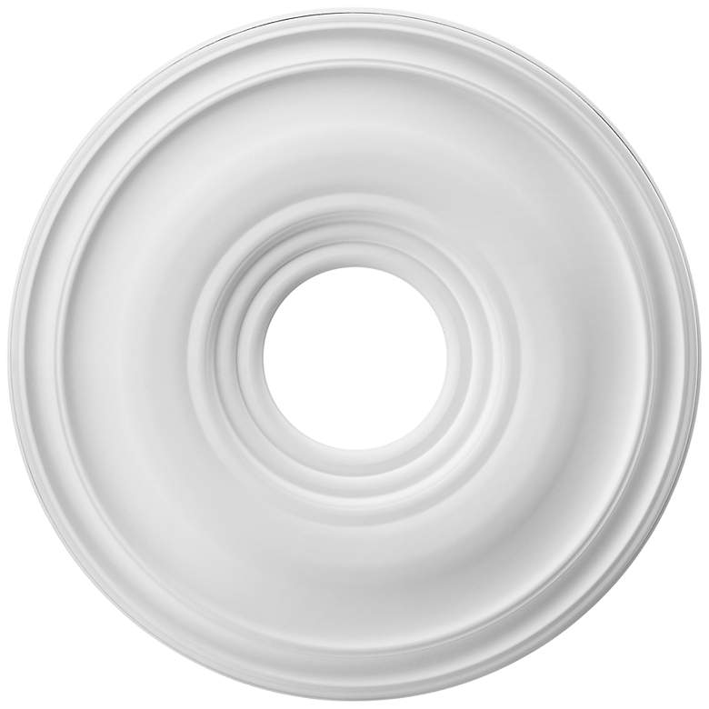 Image 1 Basic 16" Wide Smooth White Round Ceiling Medallion