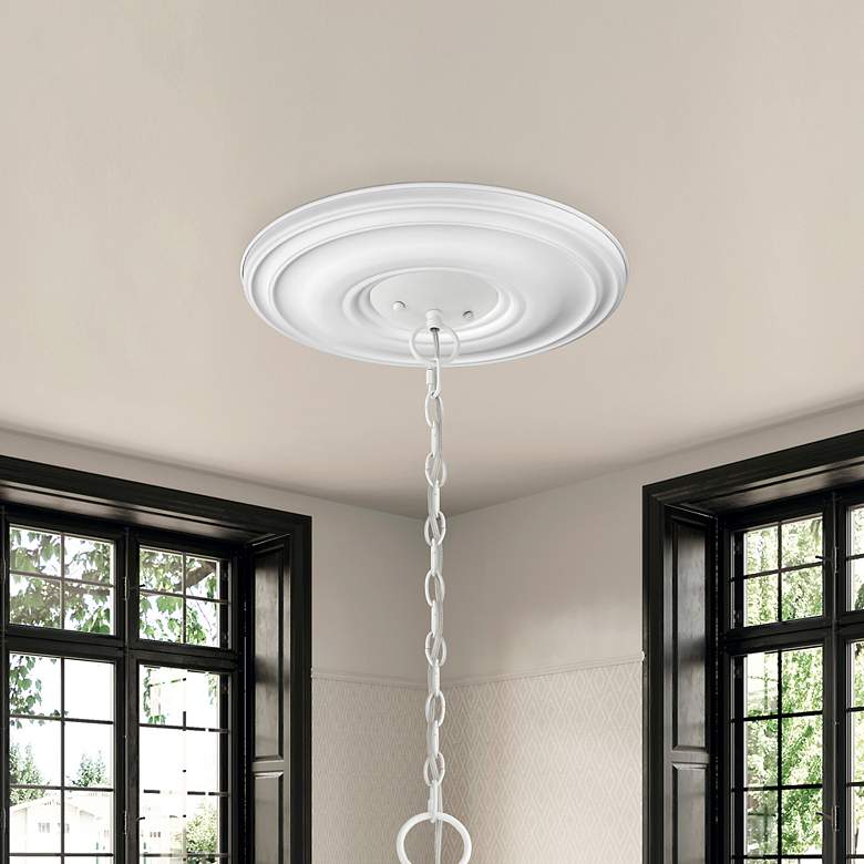 Image 1 Basic 16" Wide Smooth White Round Ceiling Medallion