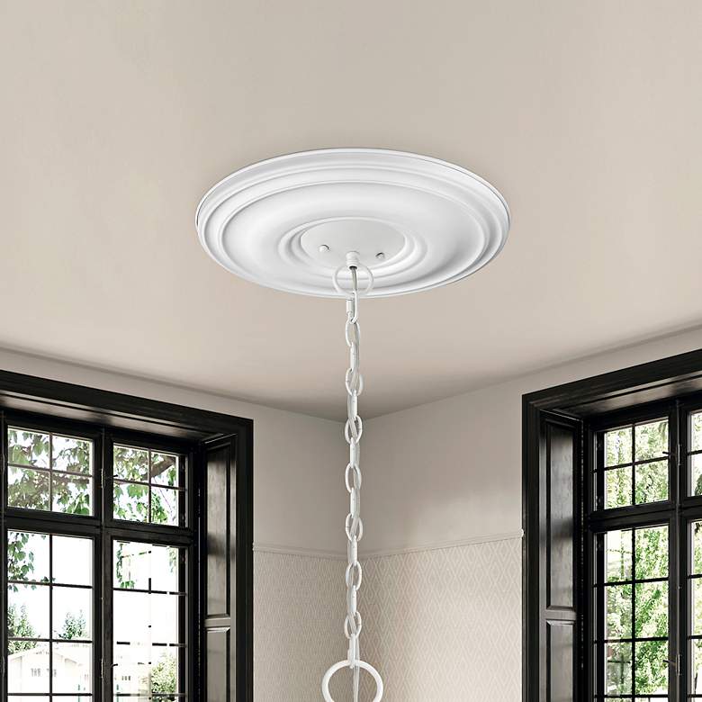 Image 3 Basic 16" Wide Smooth White Round Ceiling Medallion more views