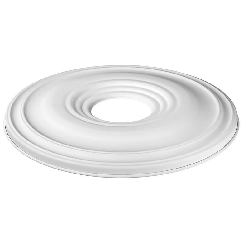 Image 5 Basic 16" Wide Smooth White Round Ceiling Medallion more views