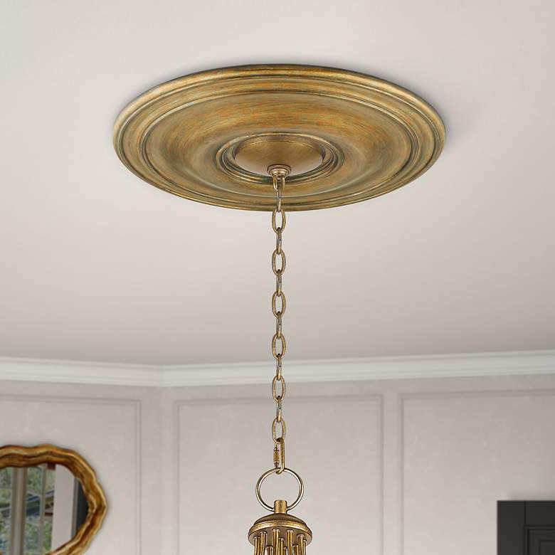 Image 1 Basic 20-in x 20-in Antique Gold Leaf Polyurethane Ceiling Medallion