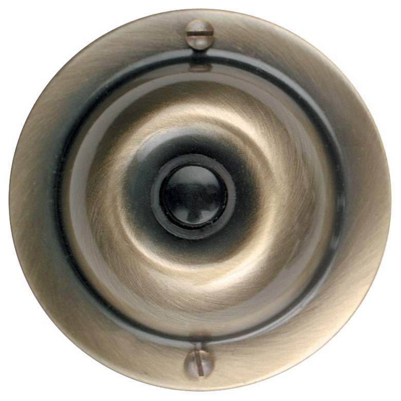 Image 1 Basic Series Antique Brass 2 1/4 inch Round Doorbell Button