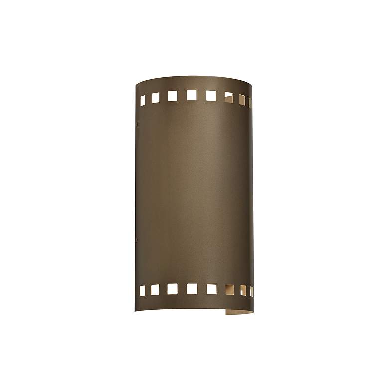 Image 1 Basics 11 3/4" High Smokey Brass Exterior Sconce LED