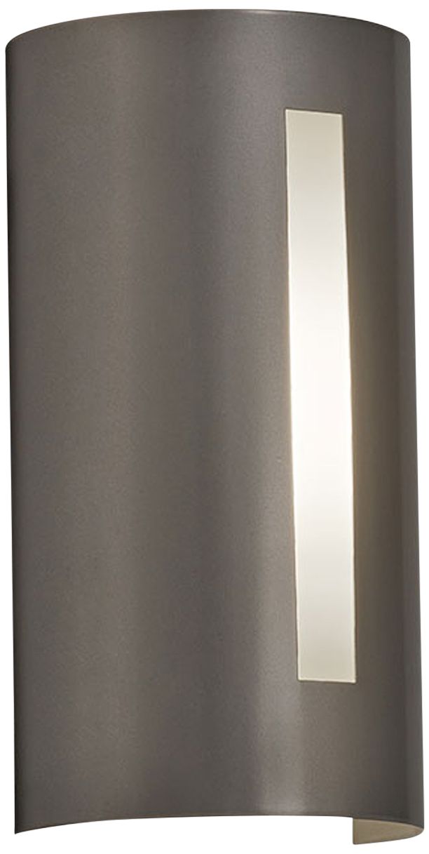 Basics 12" High Satin Pewter|Opal Acrylic Exterior Sconce LED