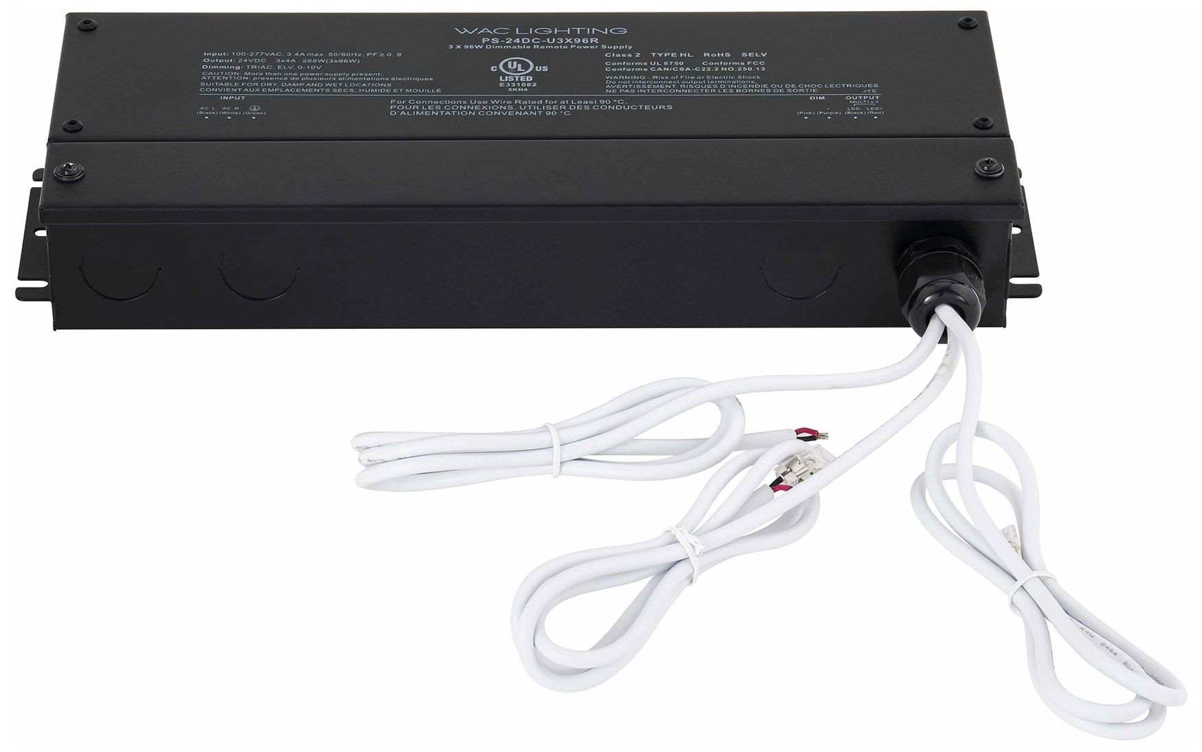 Basics & Gemini 1.75"H x 12"W -Light 24V DC Remote in Black