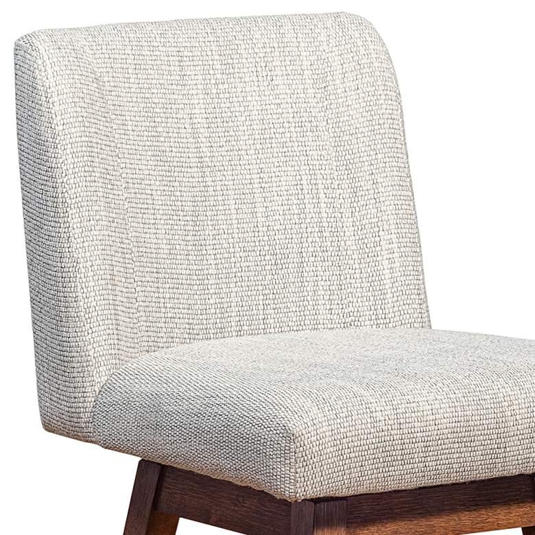 Image 3 Basila 26 in. Swivel Barstool in Brown Oak Finish with Beige Fabric more views
