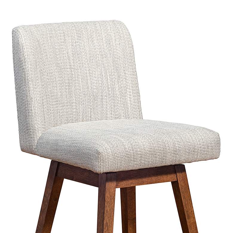 Image 4 Basila 26 in. Swivel Barstool in Brown Oak Finish with Beige Fabric more views