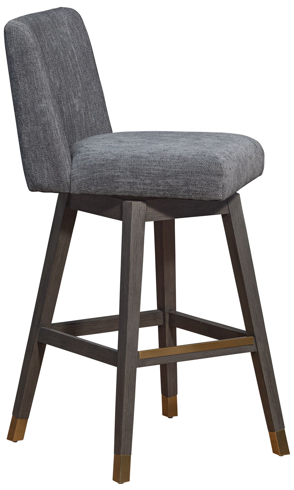 Image 2 Basila 30 in. Swivel Barstool in Grey Oak Finish with Grey Fabric more views