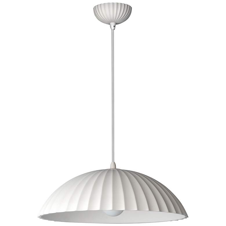 Image 2 Basilica 1-Light LED Pendant Chaulk White