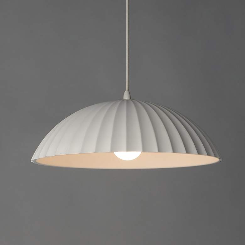 Image 1 Basilica 1-Light LED Pendant Chaulk White