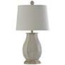 2_Basilica Sky 30" High White Fabric Shade and Grey Table Lamp
