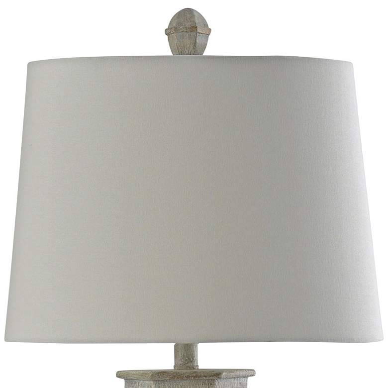 Image 3 Basilica Sky Grey Table Lamp with White Fabric Shade more views