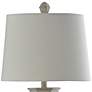Basilica Sky Grey Table Lamp with White Fabric Shade