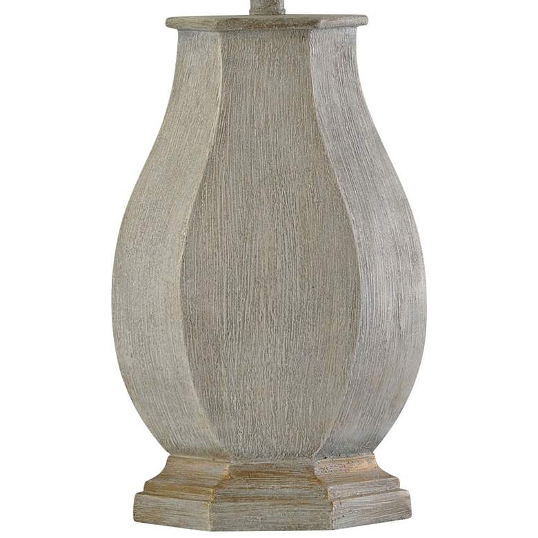 Image 4 Basilica Sky Grey Table Lamp with White Fabric Shade more views