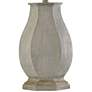 Basilica Sky Grey Table Lamp with White Fabric Shade