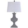 Basilica Sky Urn Table Lamp - Weathered Gray Blue - White Shade
