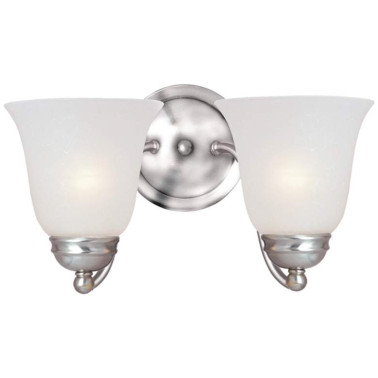 Image 1 Basix 2-Light 13.5 inch Wide Satin Nickel Wall Sconce