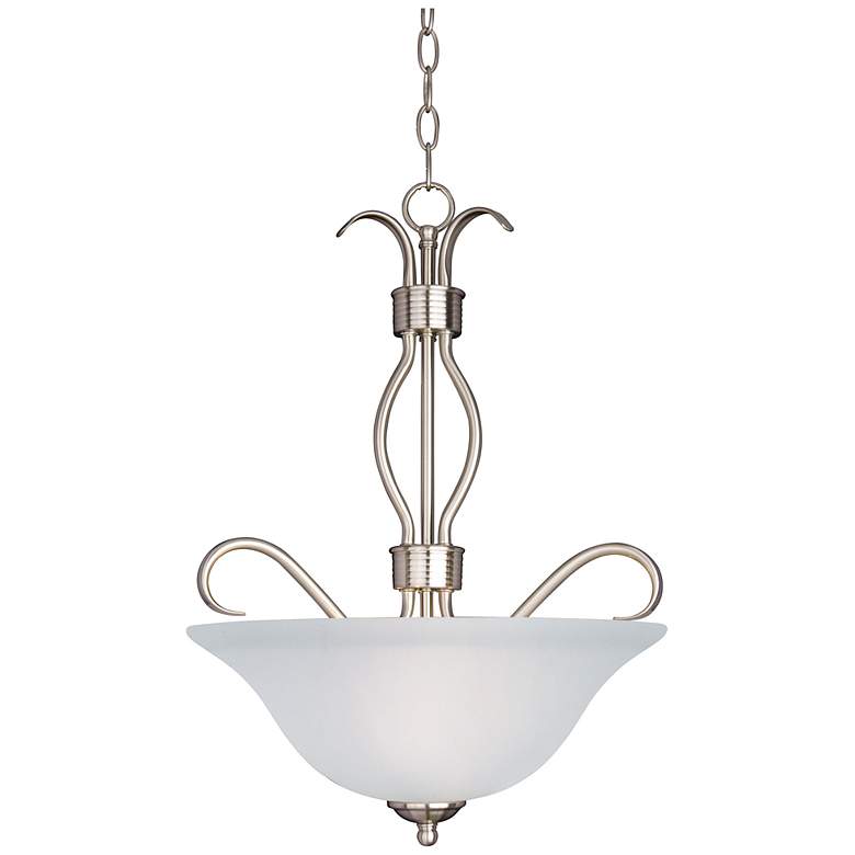 Image 1 Basix 3-Light 17" Wide Satin Nickel Pendant Light