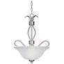 1_Basix 3-Light 17" Wide Satin Nickel Pendant Light